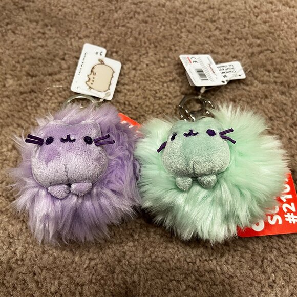 GUND: Pusheen Pom Poof Keychains & Pusheen Unicorn Back Pack Clip - Picture 1 of 8